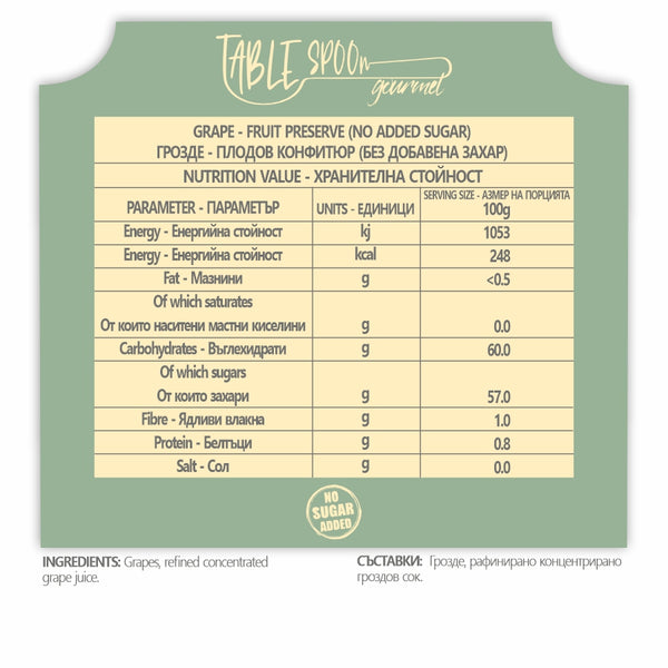 GRAPE - FRUIT PRESERVE (NO ADDED SUGAR)